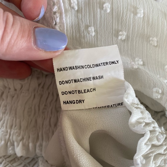 Solitaire embroidered peasant top with dots and lace 3/4 sleeve - Picture 8 of 8